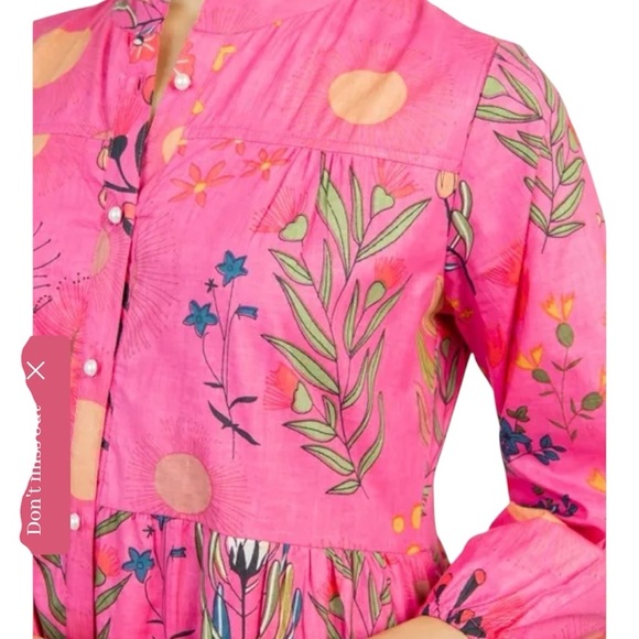 NEW Tiered Boho Maxi Dress with Pockets Fuschia Floral Long Sleeves - Picture 2 of 12